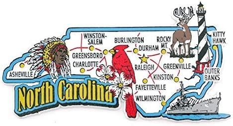 Buy North Carolina State Map and Landmarks Collage Magnet FMC Online at ...