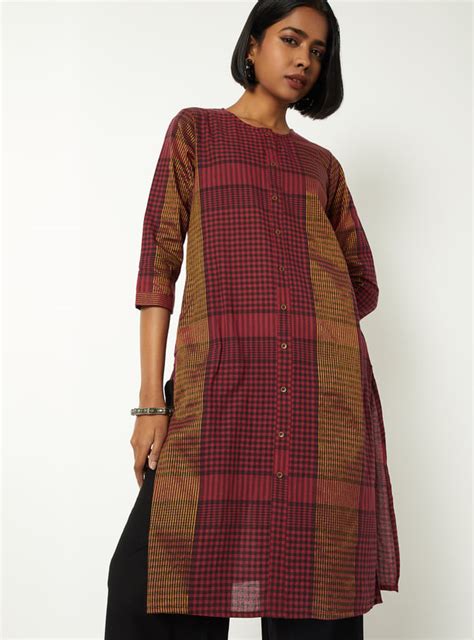Buy Women Checked Straight Kurta Online at just Rs. 599.0 ...