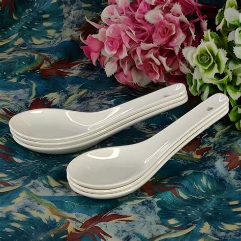 Vemlons Soup Spoon/Soup Spoons Ceramic Soup Spoon Set of 6 Pure Ceramic ...