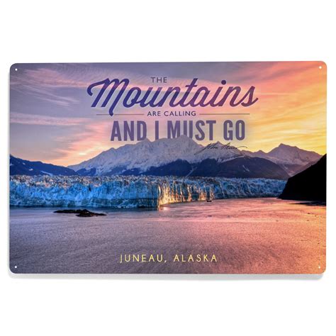 Juneau, Alaska, Glacier at Sunset (12x18 Aluminum Art, Indoor Outdoor ...