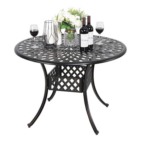 Buy Nuu Garden 42 Inch Patio Dining Table, Cast Aluminum Patio Table ...
