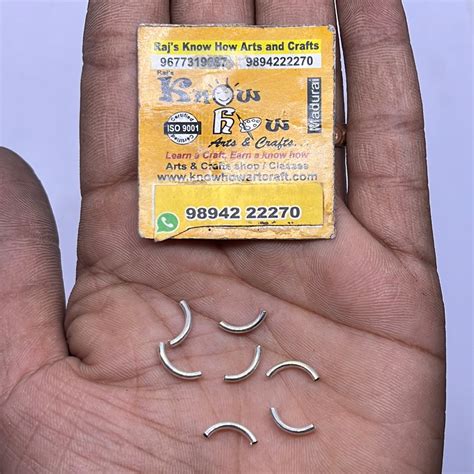 Sterling silver half round frame beads 5pc in a pack – KnowHowArtCraft