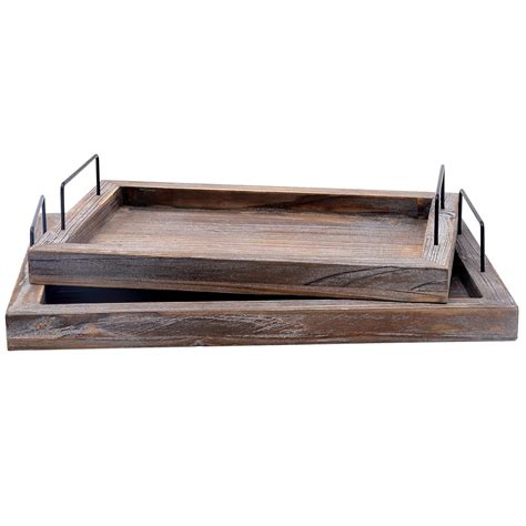RHF Serving Trays,Vintage Serving Tray,Rustic Wood Trays,Rectangular ...