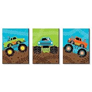 Big Dot of Happiness Smash and Crash - Monster Truck - Boy Nursery Wall ...