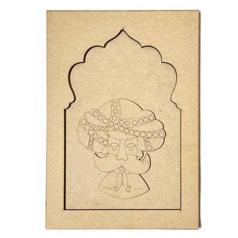 Jharokha With Padharo Sa and Ram Ram Sa Mdf Cutout 13 inches Set of 2 ...