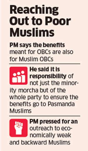 PM Narendra Modi speaks for Pasmanda muslims at BJP conclave - The ...