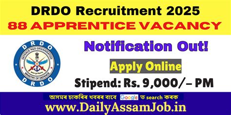 DRDO Apprentice Recruitment 2025 - Apply Online for 88 Vacancy ...