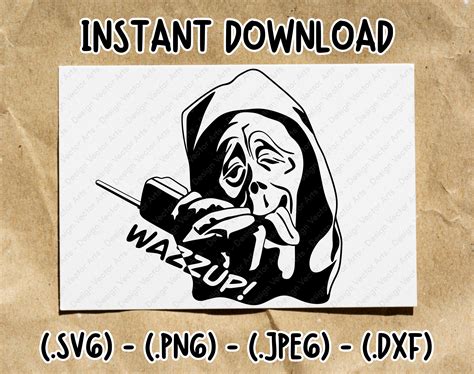 Scary Movie Wazzup Svg, Scream Face Svg, Wazzup Svg, Ghost Face Svg ...