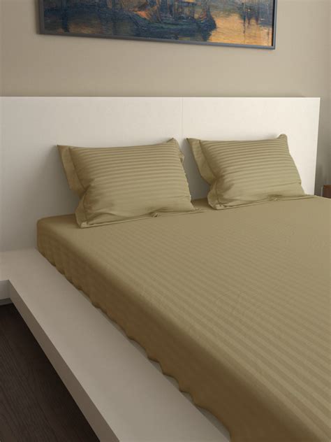 Mark Home 100% Fine Cotton Sateen 400 TC Premium Stripes Queen Set