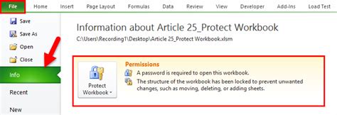 Image result for Protect Workbook Excel