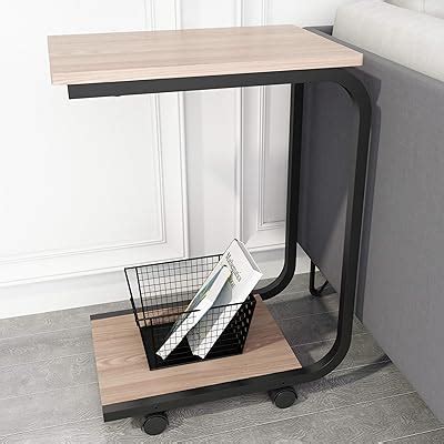 Buy SIMPDIY Industrial Side Table,Mobile Table,Rolling Side Table,End ...