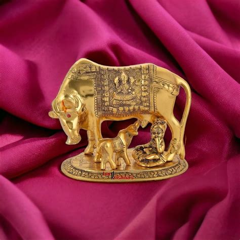 Buy Saudeep India Trading Corporation Polyresin Hand Painted Kamdhenu ...