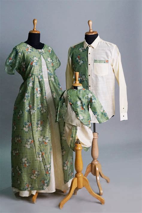 Blossom Harmony Green & Cream Floral Family Outfit Set – Coordinated ...