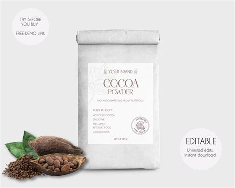 Image result for Coco Powder Round Label