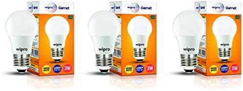 Buy wipro 3-Watts e27 LED Yellow;Warm White Bulb, Pack of 3 Online at ...