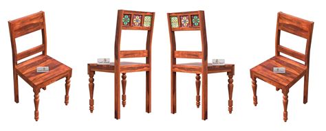NESTHONEST Solid Sheesham Wood Dining Chairs Only | Wooden Set of 4 ...