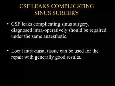 Cerebrospinal fluid rhinorrhea (CSF) | PPTX
