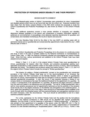 Fillable Online mass Article V Protection of Persons Under Disability ...