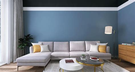Minimal living room interior design with sofa coffee table floor lamp ...