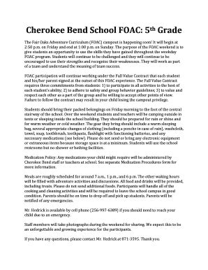 Fillable Online 5th Grade FOAC Form Fax Email Print - pdfFiller