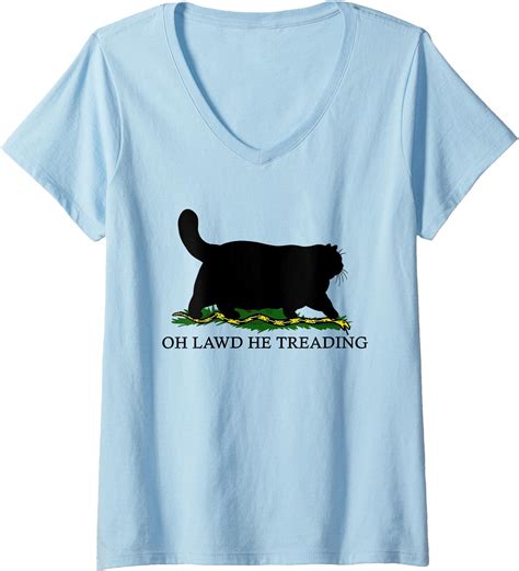 Womens Oh Lawd He Treading V-Neck T-Shirt - Buy t-shirt designs