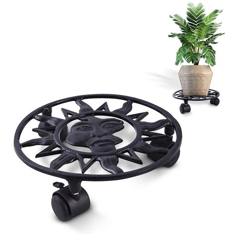 Sharpex Heavy Duty Plant Pot Trolley with Wheels | 1 PC Round Plant ...