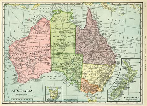 C. S. Hammond map, antique map, history geography Australia, old map free graphics, vintage map ...