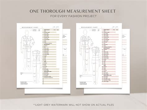 Buy Printable Body Size Chart Fillable Women and Men Measurement Form ...
