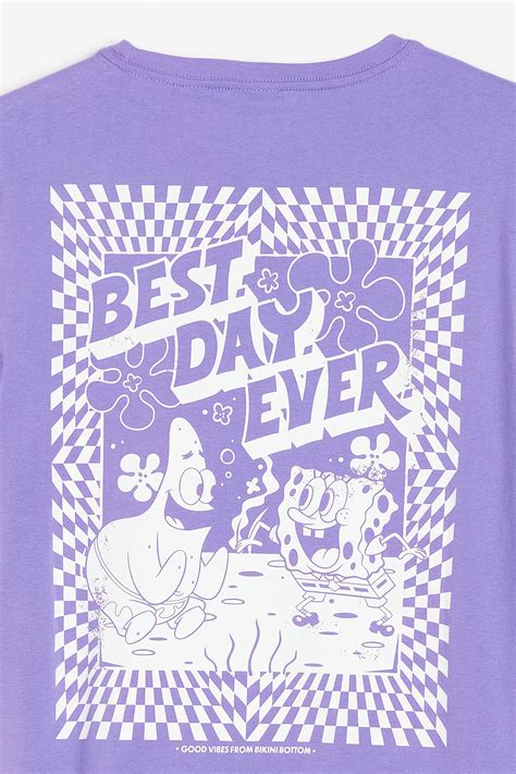 Men’s Purple/SpongeBob Regular Fit pyjama T-shirt and shorts | H&M IN