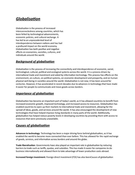 Globalisation Process 的图像结果