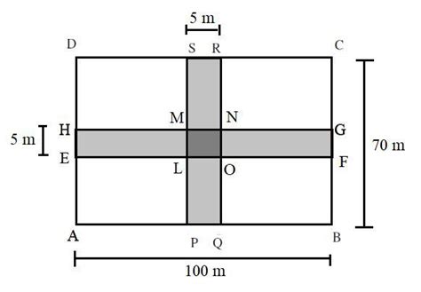 There are two rectangular paths in the middle of a park as shown in the ...