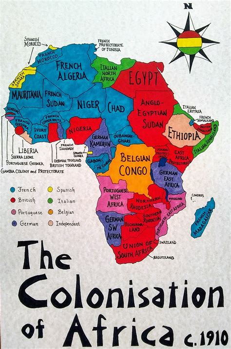 Africa Map Colonization 1912 Africa Original Antique Map Colonial