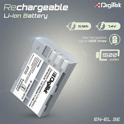 Buy Digitek (ENEL 3E) Rechargeable Li-ion (1500mAh) Battery Packs for ...