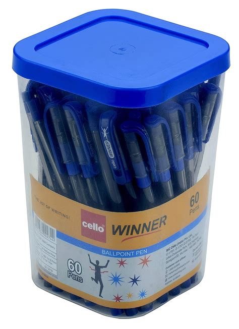 Cello Winner Ball Pen Set - Pack of 60 (Blue) (Assorted)- : Amazon.in ...