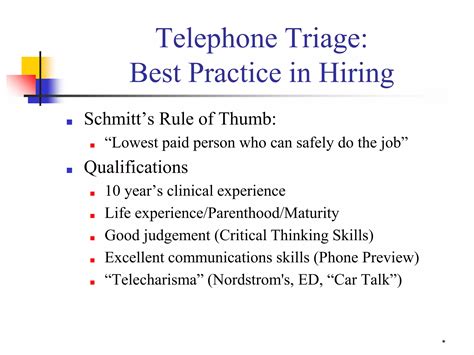 Telephone triage nurse: current role and skills | PPTX