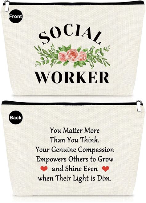 Amazon.com: Social Worker Gifts for Women Makeup Bag Social Worker Appreciation Gift Cosmetics ...
