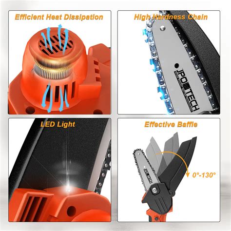 JPOWTECH Mini Chainsaw, Upgraded 4 Inch Cordless Small Chain Saw with ...