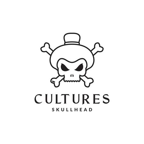 Giappone cranio con ossa logo design vettoriale simbolo grafico icona ...