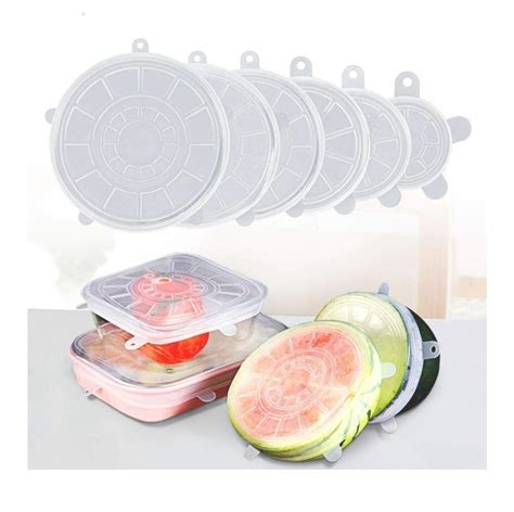 Buy LSARI 6 Pcs Silicone Stretch Lids, Various Sizes Durable Food Bowl ...