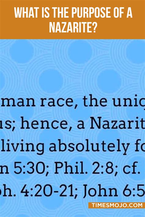 What is the purpose of a Nazarite? - TimesMojo