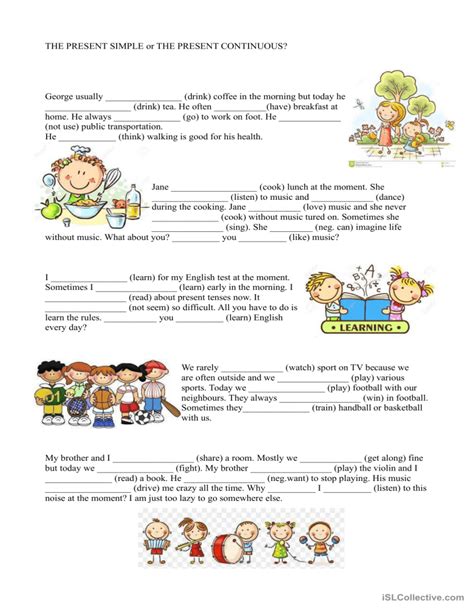 Image result for Present Simple vs Continuous Worksheet