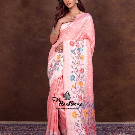 Pure Tussar Georgette Handloom Banarasi Saree - Paithani Border — The ...