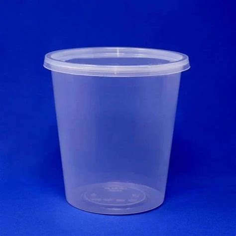 Disposable Plastic Containers - 750ml Round Flat Disposable Plastic ...