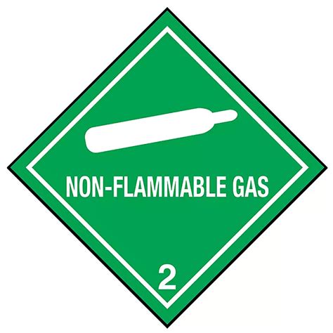 D.O.T. Labels - "Non-Flammable Gas", 4 x 4" S-361 - ULINE