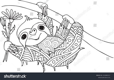 Sloth Mandala Vector Coloring Page Stock Vector (Royalty Free) 2120985317