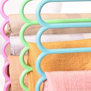 Zollyss 5 Layer Plastic Multipurpose Clothes Hanger, Set of 5 (Assorted ...