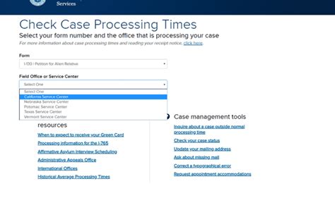 USCIS Processing Times 的图像结果