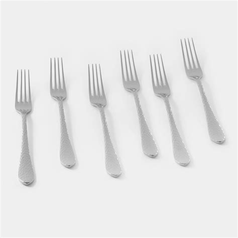 Shop Set of 6 Silver Stainless Steel Dessert Forks - at Best Price ...