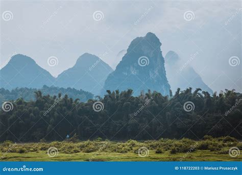 Scenic Landscape at Yangshuo County of Guilin, China. View of Be Stock ...