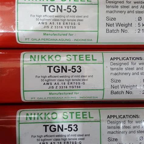 Jual Kawat las TIG Argon Besi TGN-53 / TGN 53 NIKKO STEEL - 2.0mm ...